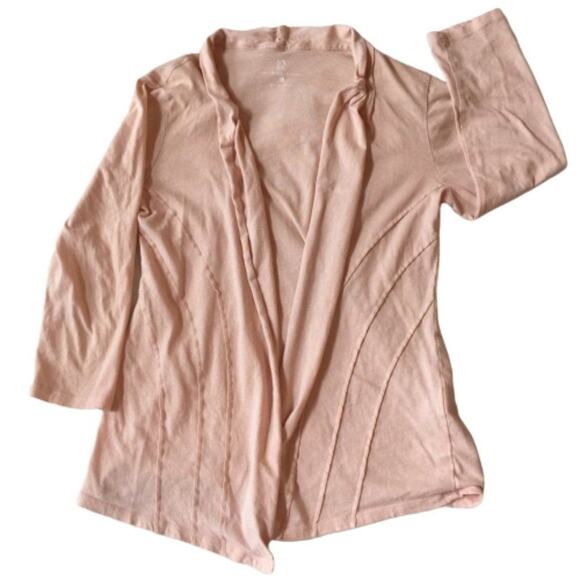 NEW YORK & CO Peach Lightweight Open Front Cotton Cardigan XS - Picture 1 of 7